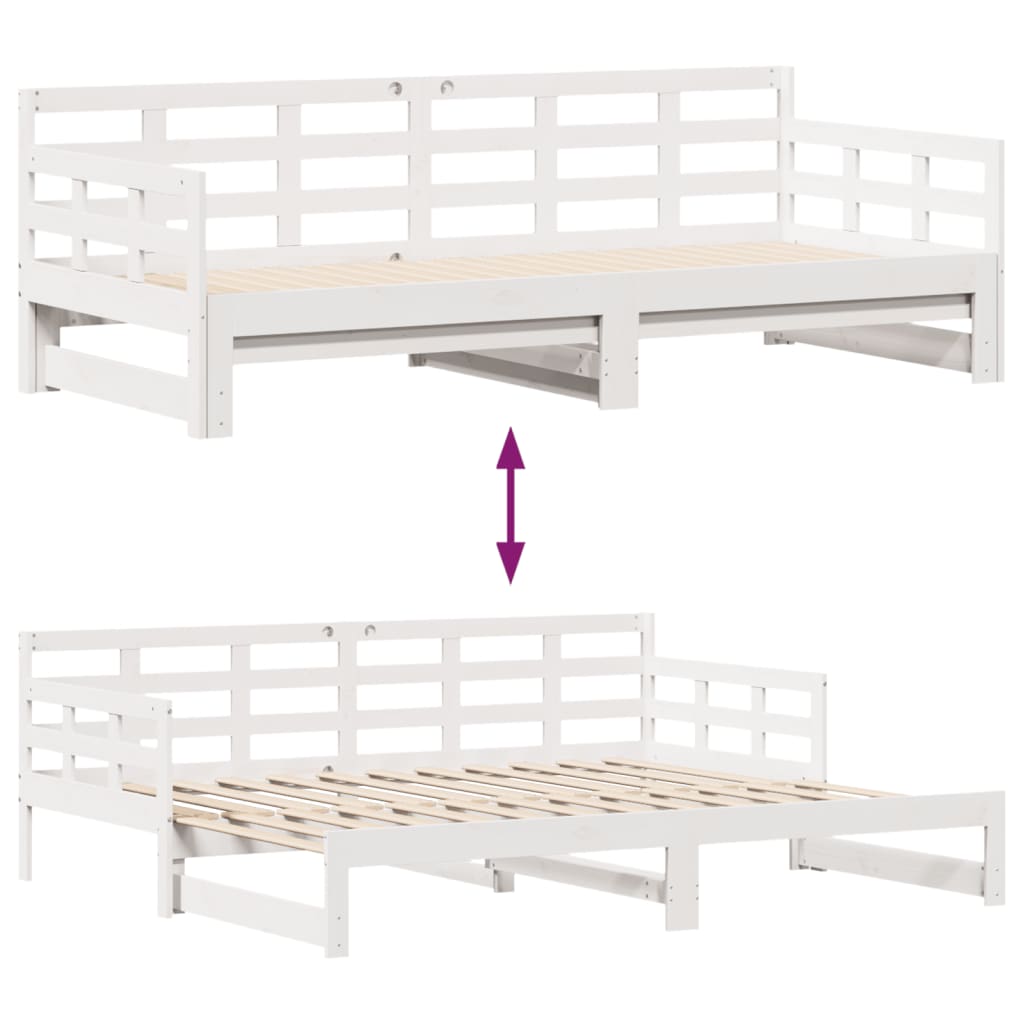 vidaXL Sofá cama nido con cajones sin colchón blanco 90x190 cm