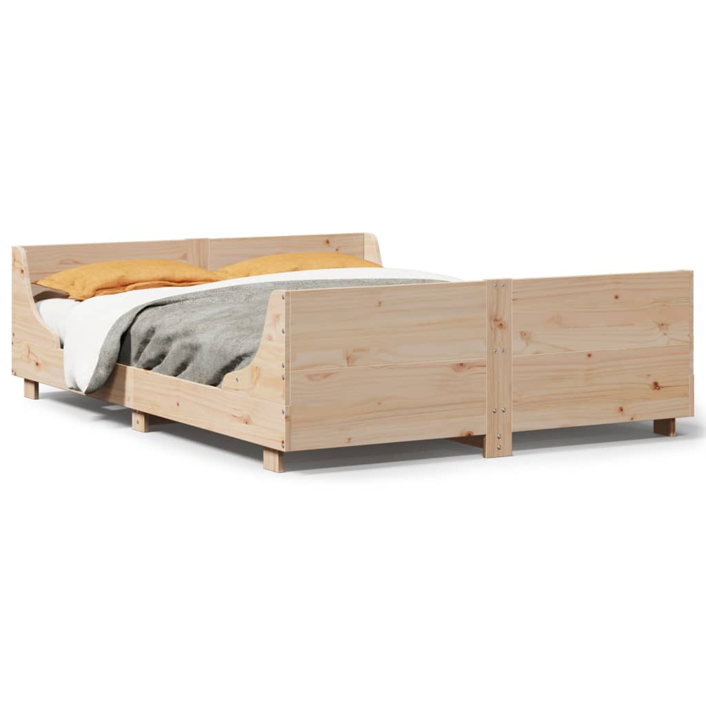 vidaXL Estructura de cama sin colchón madera de pino blanco 150x200 cm