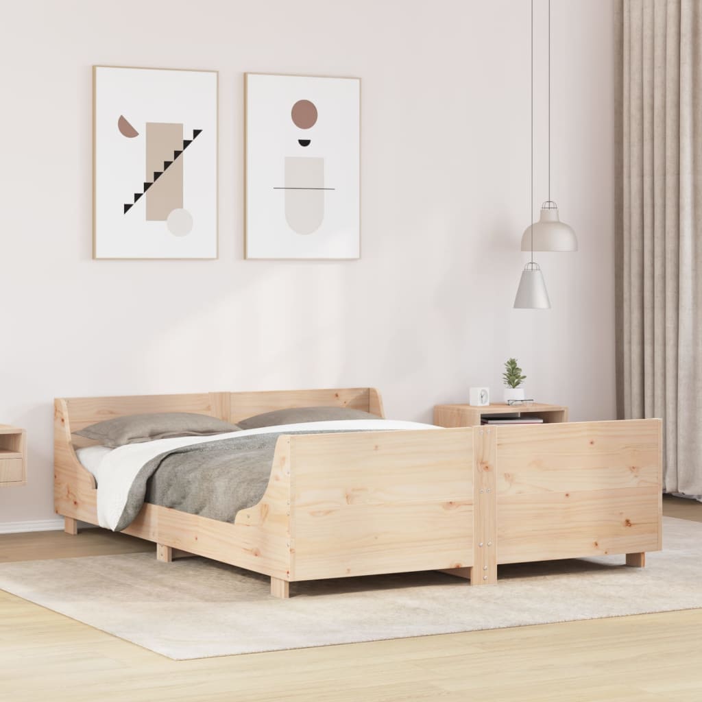 vidaXL Estructura de cama sin colchón madera de pino blanco 150x200 cm