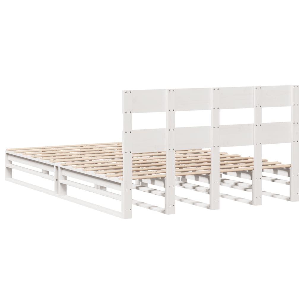 vidaXL Estructura de cama sin colchón madera de pino blanca 140x200 cm