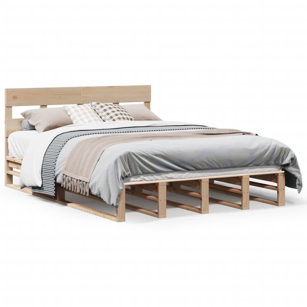 vidaXL Estructura de cama sin colchón madera de pino blanco 150x200 cm