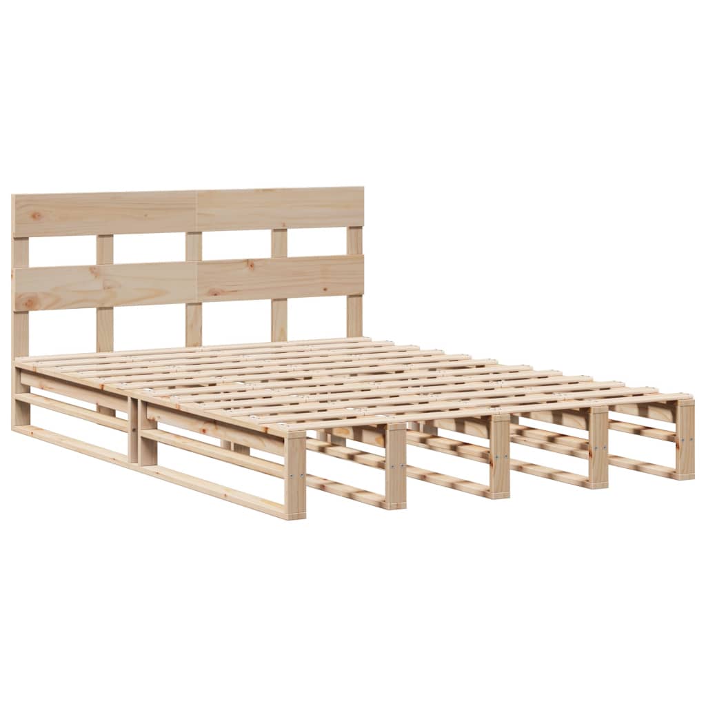 vidaXL Estructura de cama sin colchón madera de pino blanco 150x200 cm