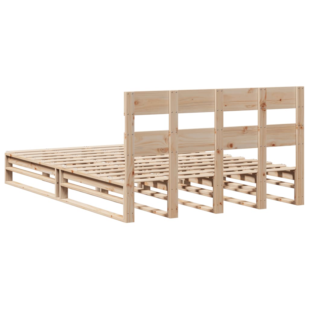 vidaXL Estructura de cama sin colchón madera de pino blanco 150x200 cm