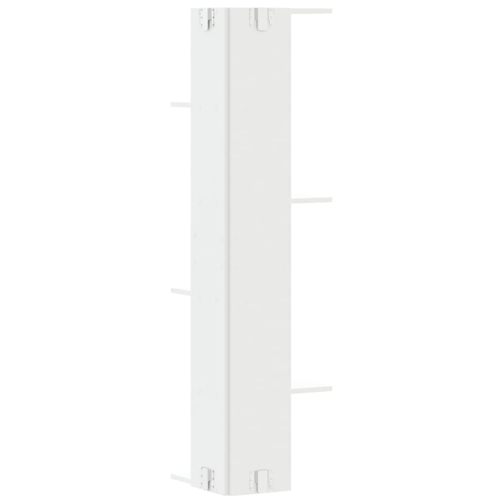 vidaXL Estantería de pared de esquina madera blanca 36,5x36,5x140 cm