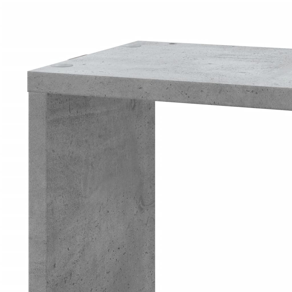 vidaXL Estantería de pared de esquina madera gris hormigón 45x45x147cm