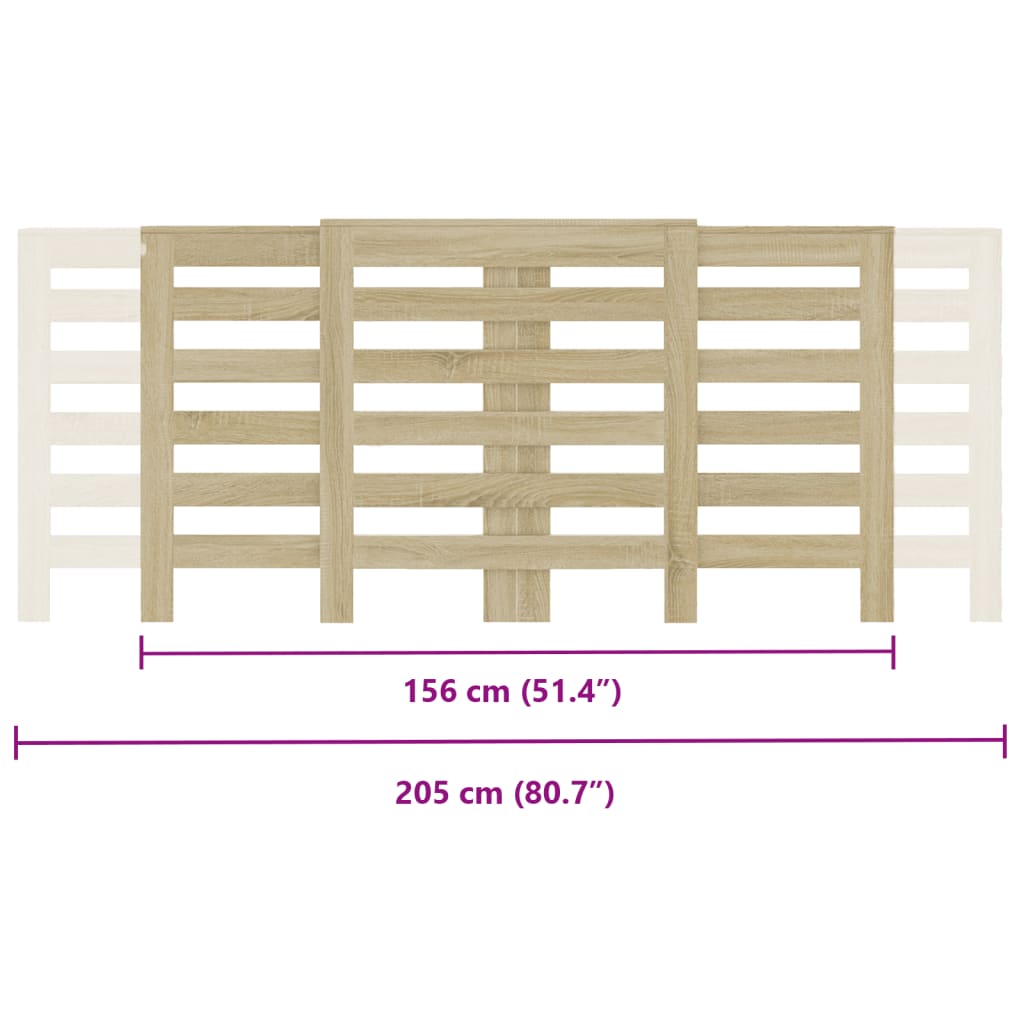 vidaXL Cubierta de radiador madera color roble Sonoma 205x21,5x83,5 cm