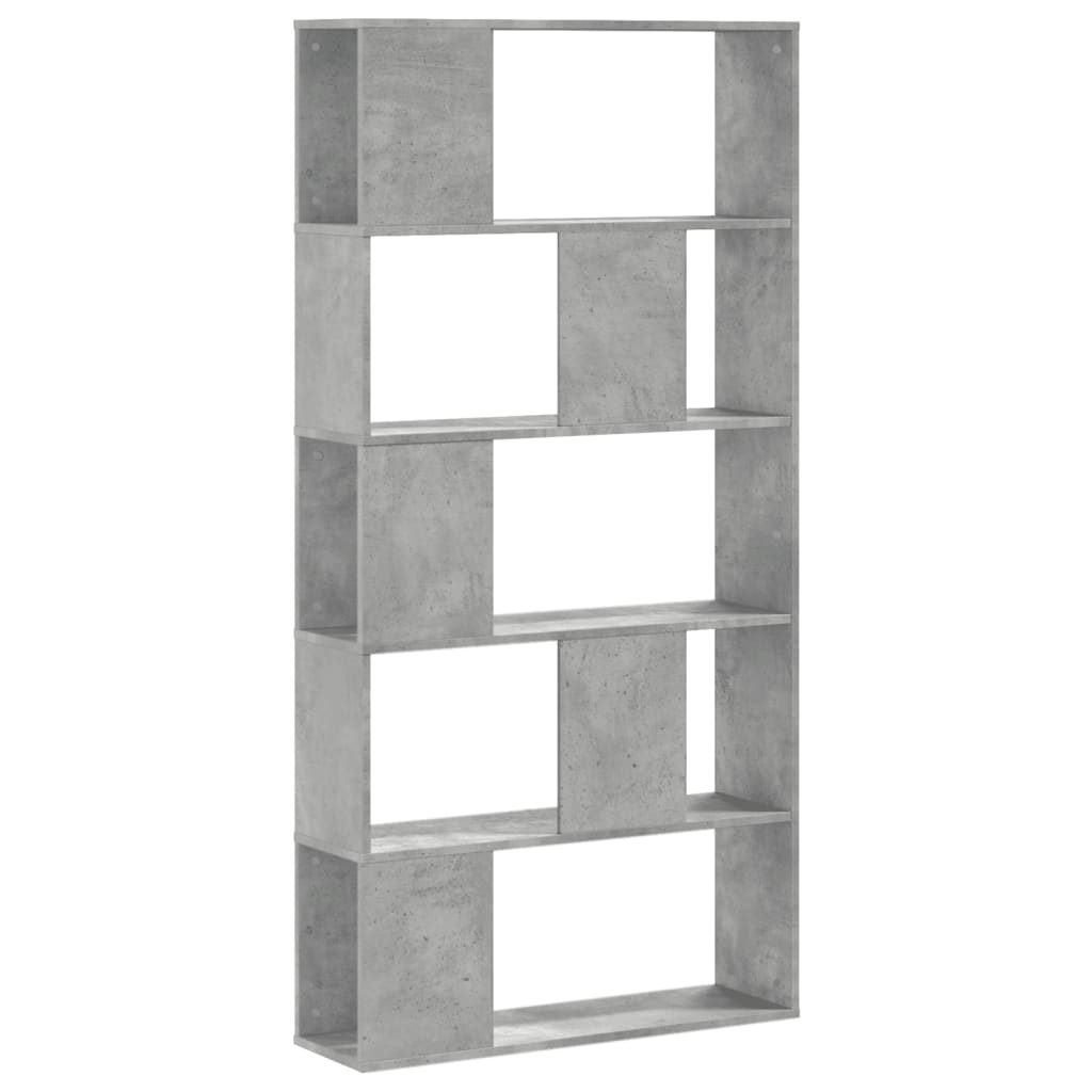 vidaXL Librería de 5 niveles madera gris hormigón 80,5x23,5x162,5 cm