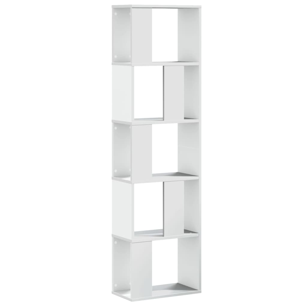 vidaXL Librería 5 niveles madera ingeniería blanca 45x23,5x162,5 cm