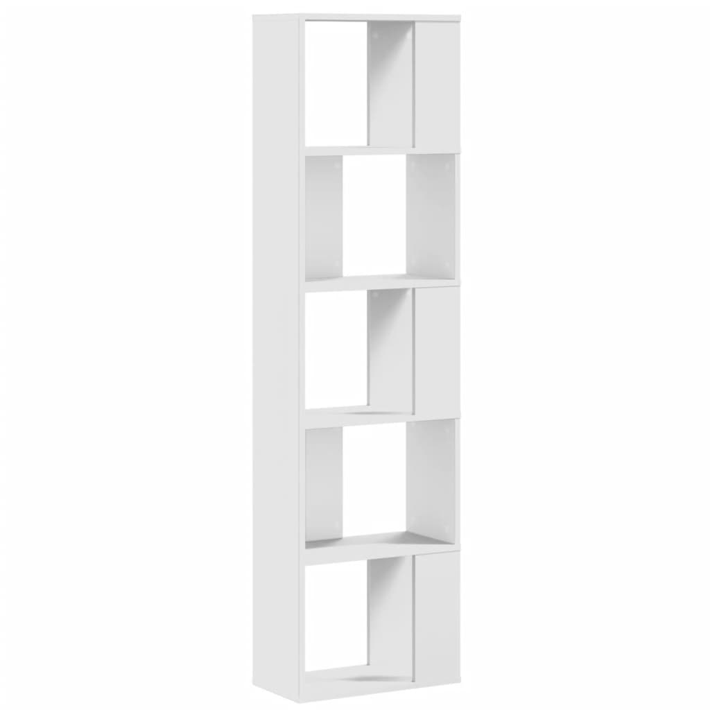 vidaXL Librería 5 niveles madera ingeniería blanca 45x23,5x162,5 cm