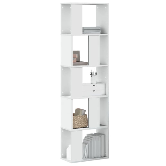 vidaXL Librería 5 niveles madera ingeniería blanca 45x23,5x162,5 cm