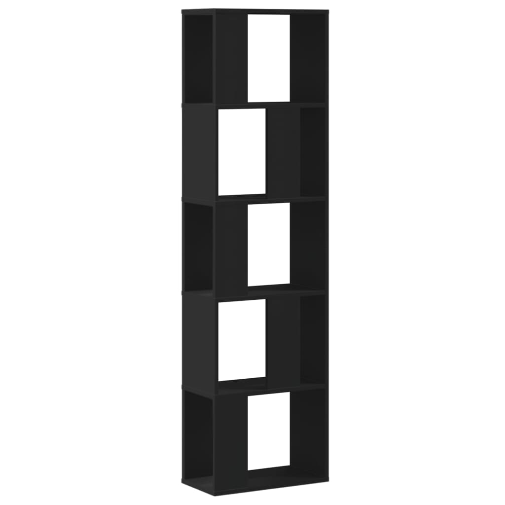 vidaXL Librería 5 niveles madera ingeniería negra 45x23,5x162,5 cm