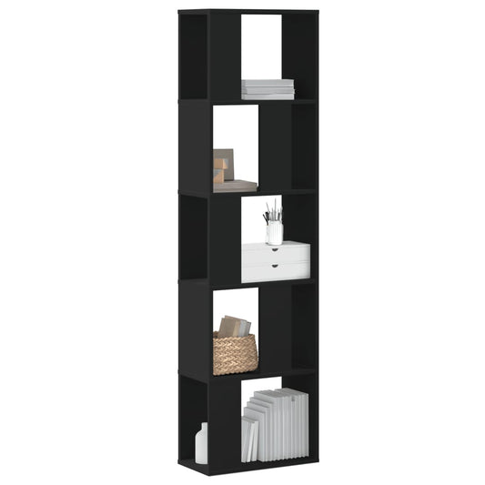 vidaXL Librería 5 niveles madera ingeniería negra 45x23,5x162,5 cm