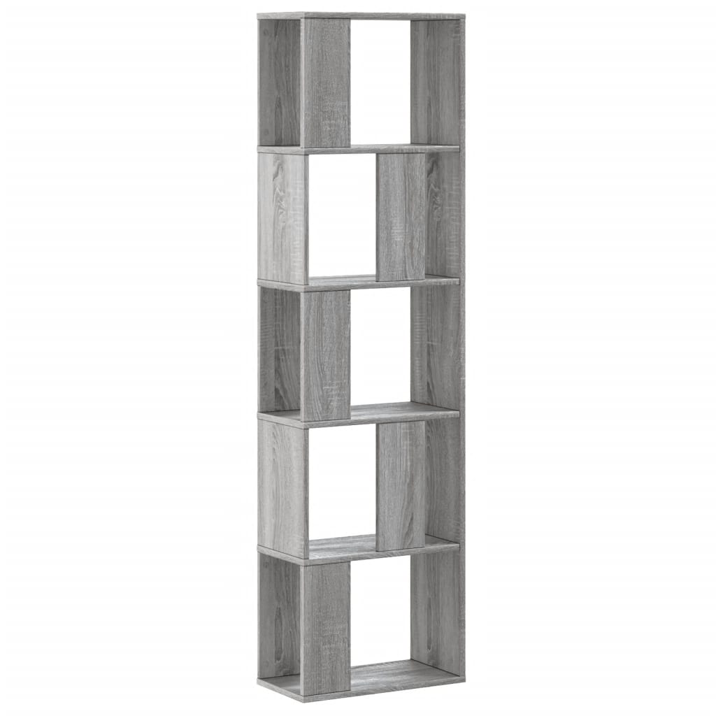 vidaXL Librería de 5 niveles madera gris Sonoma 45x23,5x162,5 cm