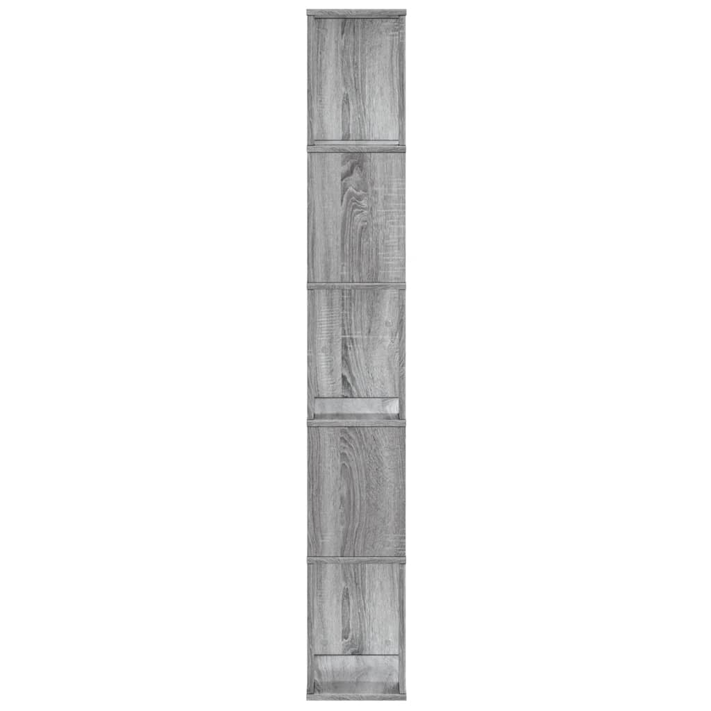 vidaXL Librería de 5 niveles madera gris Sonoma 45x23,5x162,5 cm