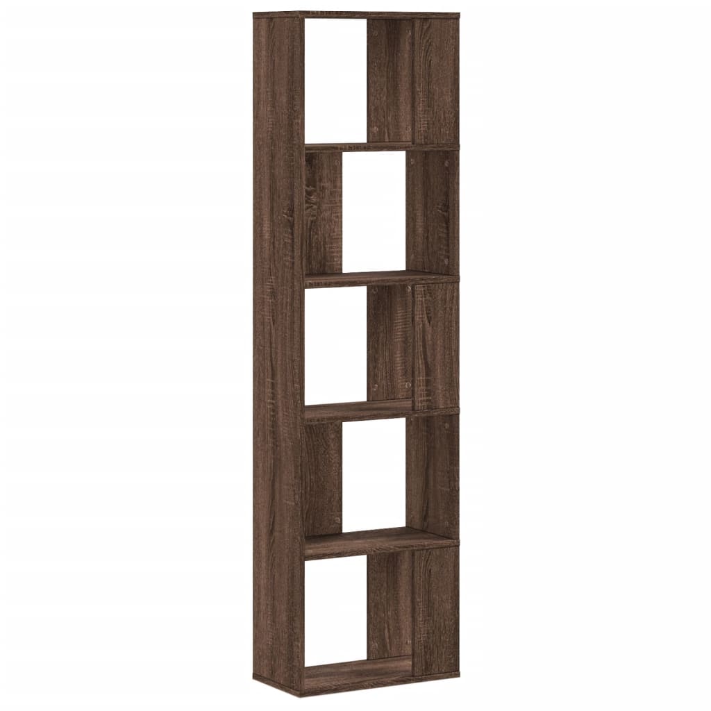 vidaXL Librería de 5 niveles madera de ingeniería marrón roble