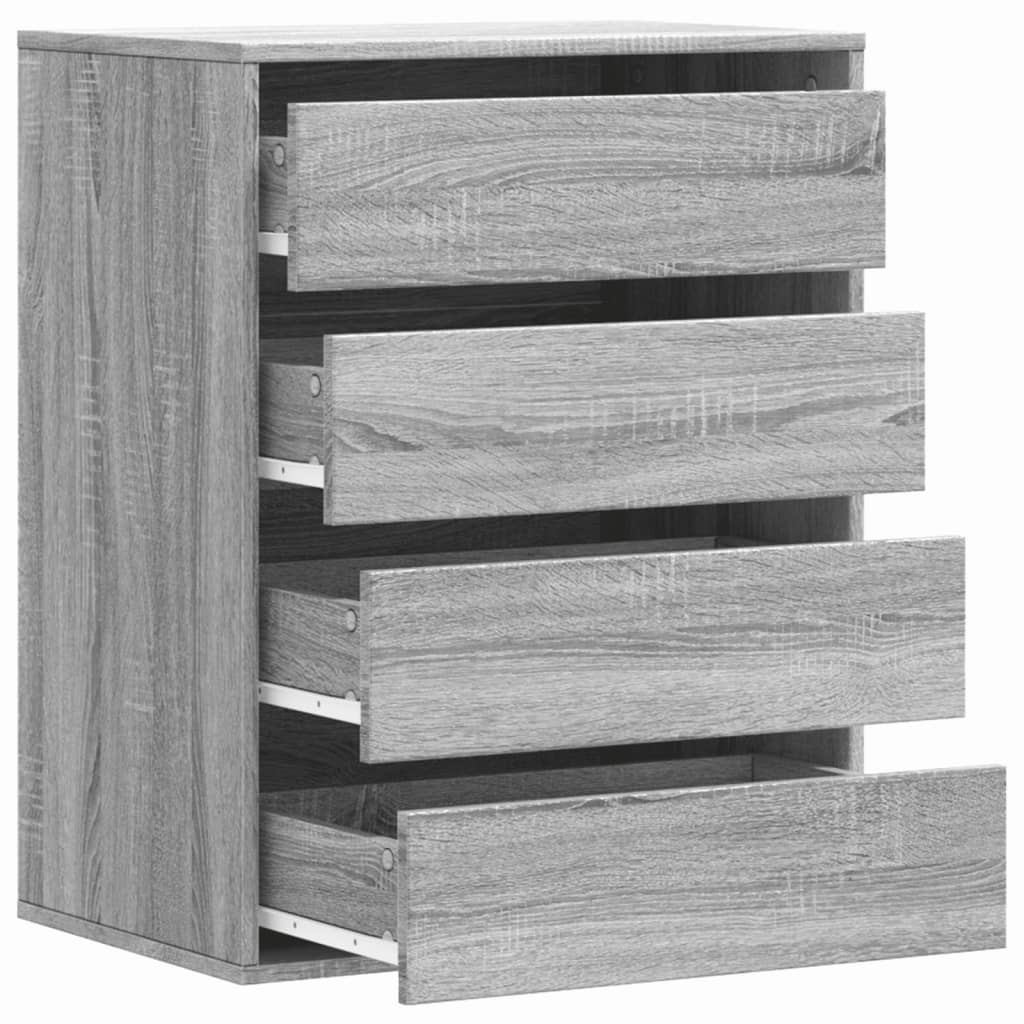 vidaXL Cajonera de esquina madera ingeniería gris Sonoma 60x41x76 cm