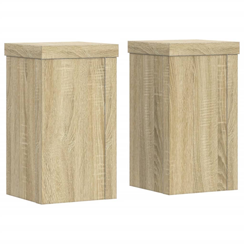 vidaXL Soportes de plantas 2 uds madera roble Sonoma 10x10x18 cm