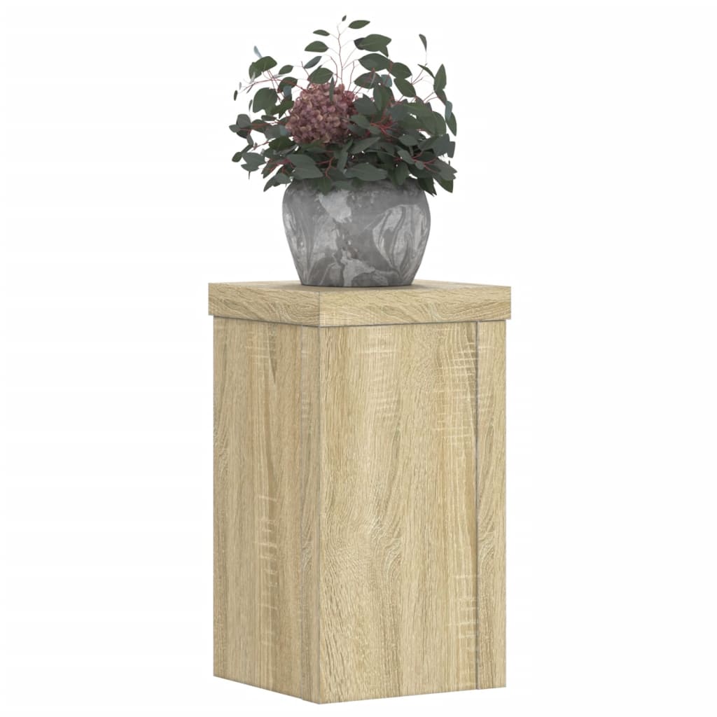 vidaXL Soportes de plantas 2 uds madera roble Sonoma 10x10x18 cm