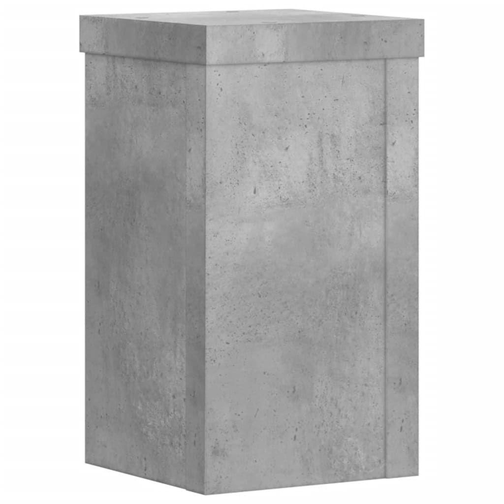 vidaXL Soportes de plantas 2 uds madera gris hormigón 10x10x18 cm