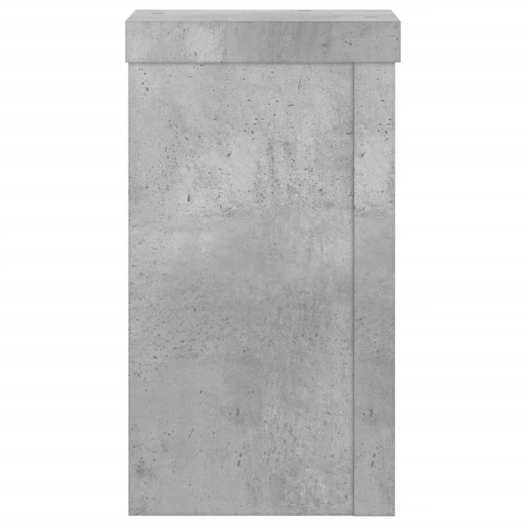 vidaXL Soportes de plantas 2 uds madera gris hormigón 10x10x18 cm