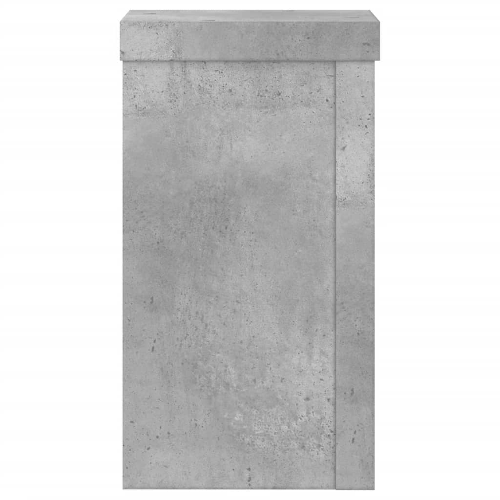 vidaXL Soportes de plantas 2 uds madera gris hormigón 10x10x18 cm