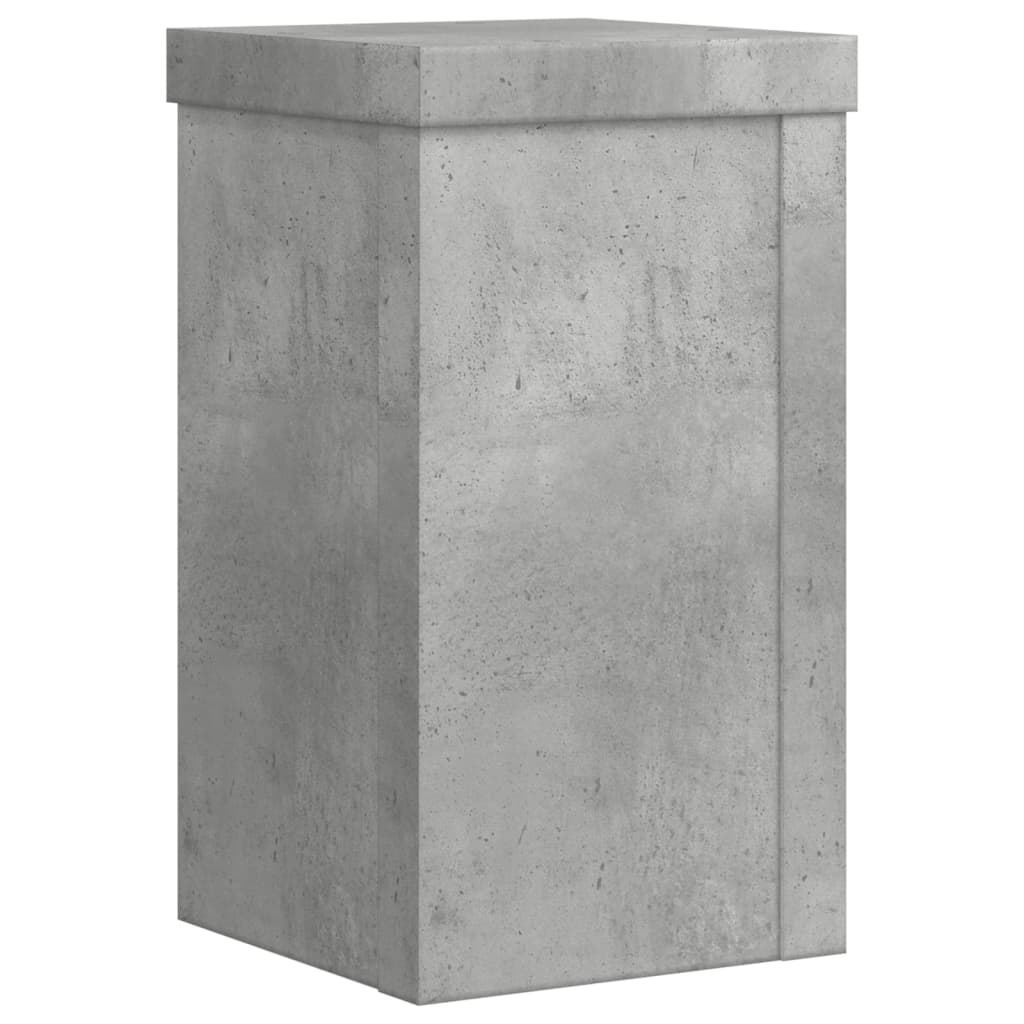 vidaXL Soportes de plantas 2 uds madera gris hormigón 10x10x18 cm