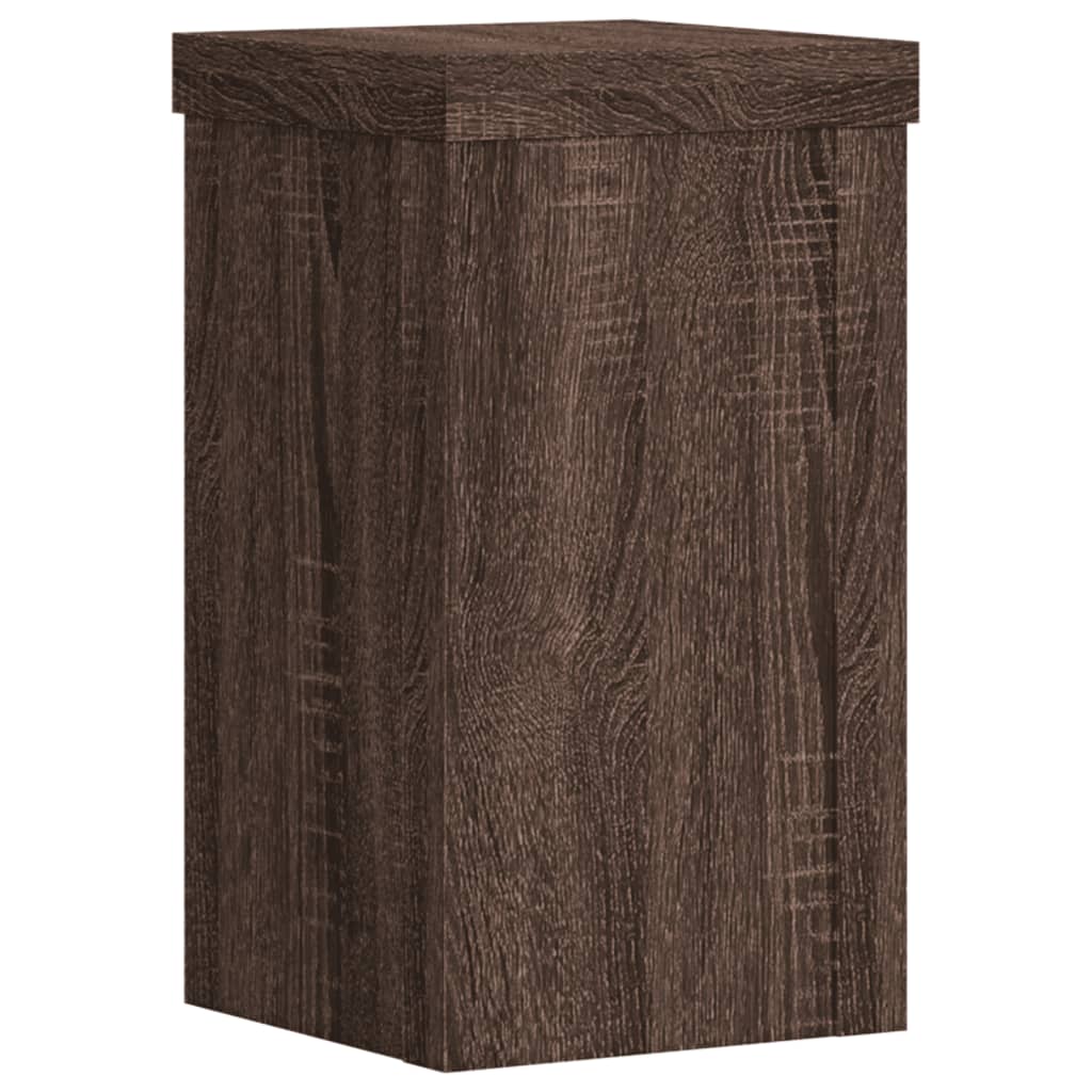 vidaXL Soportes de plantas 2 uds madera marrón roble 10x10x18 cm