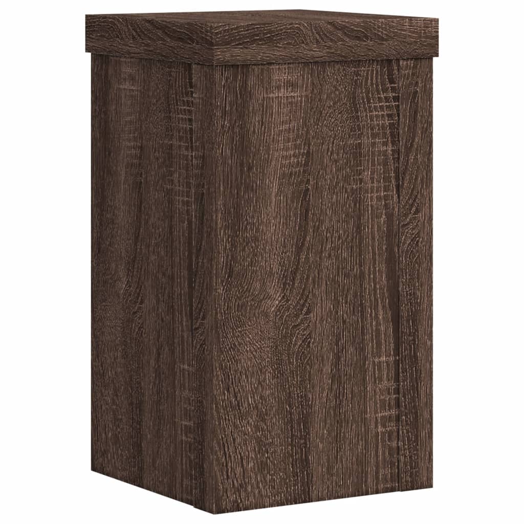 vidaXL Soportes de plantas 2 uds madera marrón roble 10x10x18 cm