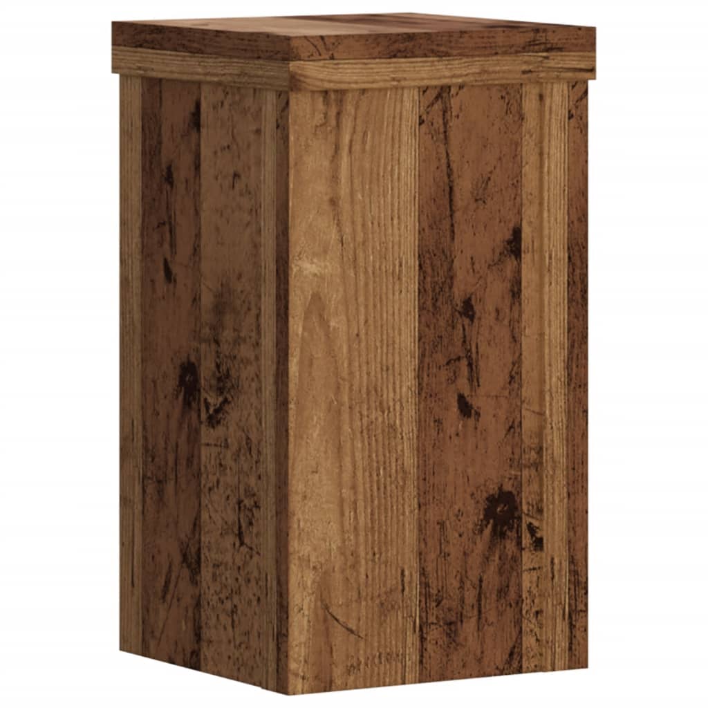 vidaXL Soportes de plantas 2 uds madera roble envejecido 10x10x18 cm