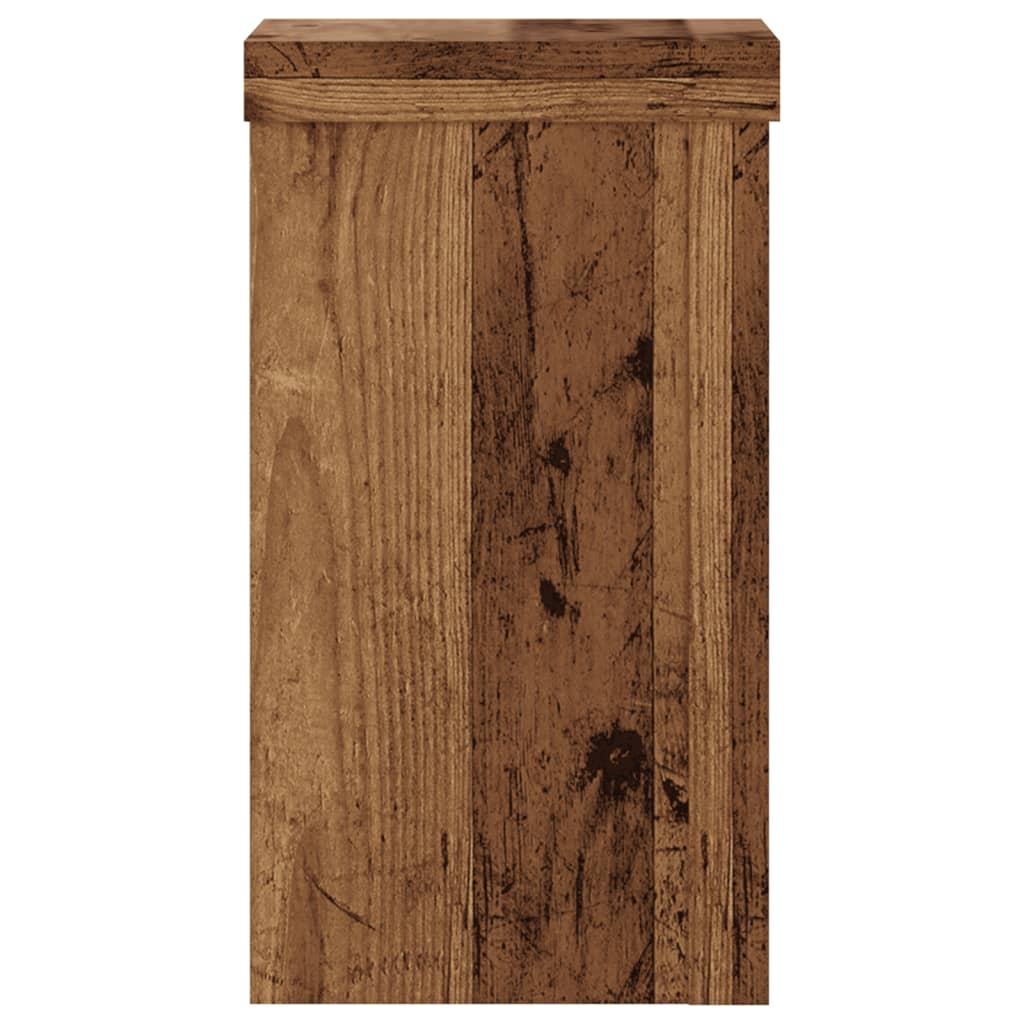 vidaXL Soportes de plantas 2 uds madera roble envejecido 10x10x18 cm