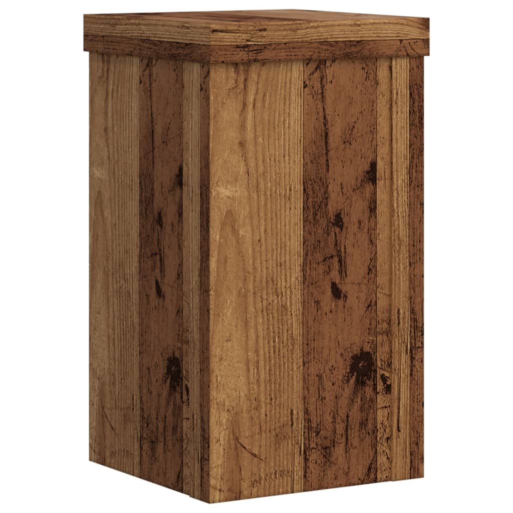 vidaXL Soportes de plantas 2 uds madera roble envejecido 10x10x18 cm