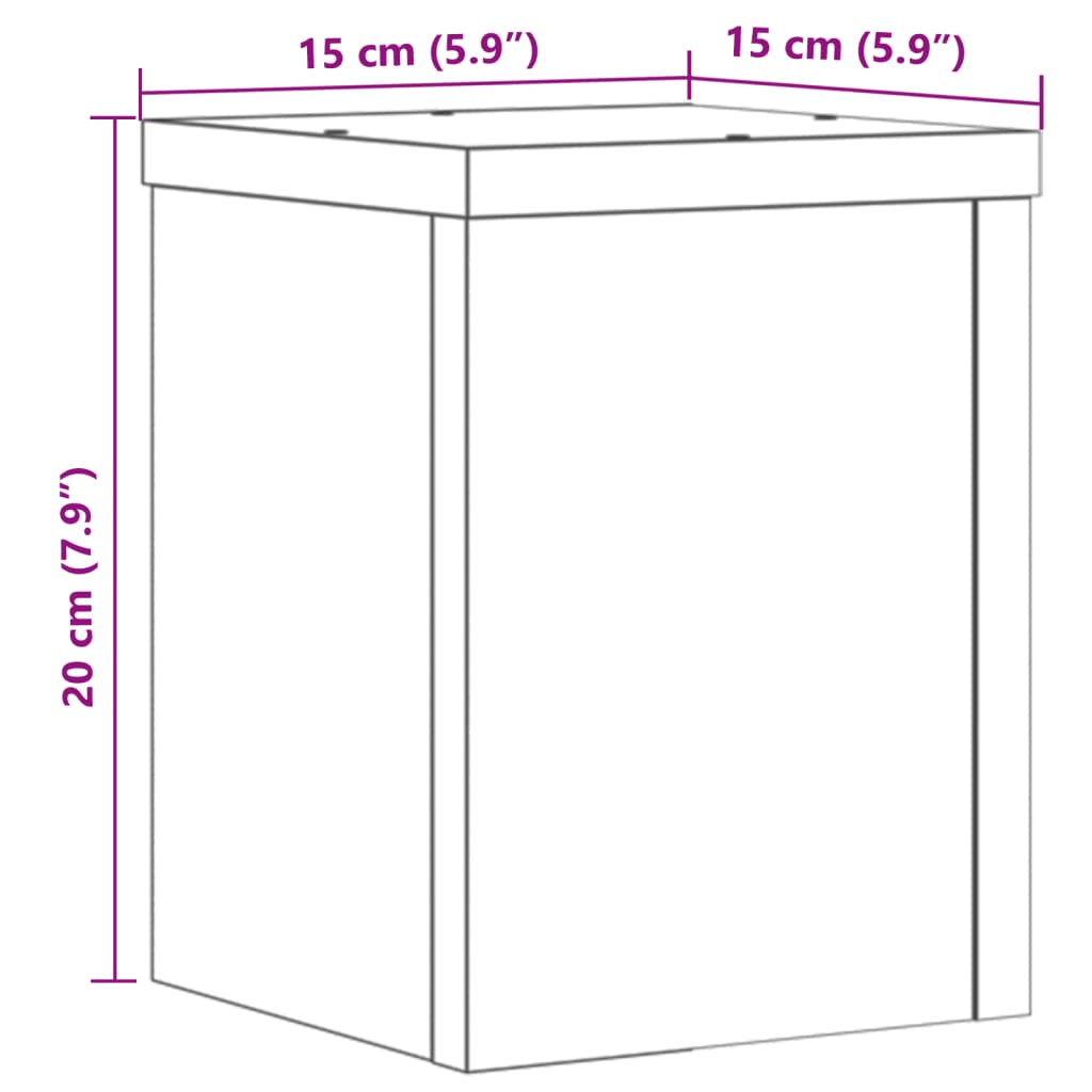 vidaXL Soportes de plantas 2 uds madera roble Sonoma 15x15x20 cm