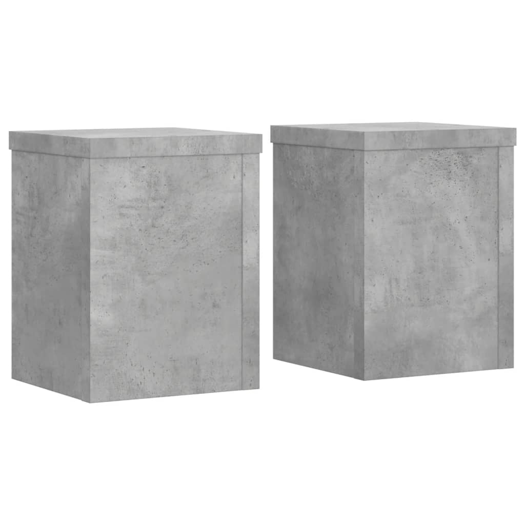 vidaXL Soportes de plantas 2 uds madera gris hormigón 15x15x20 cm