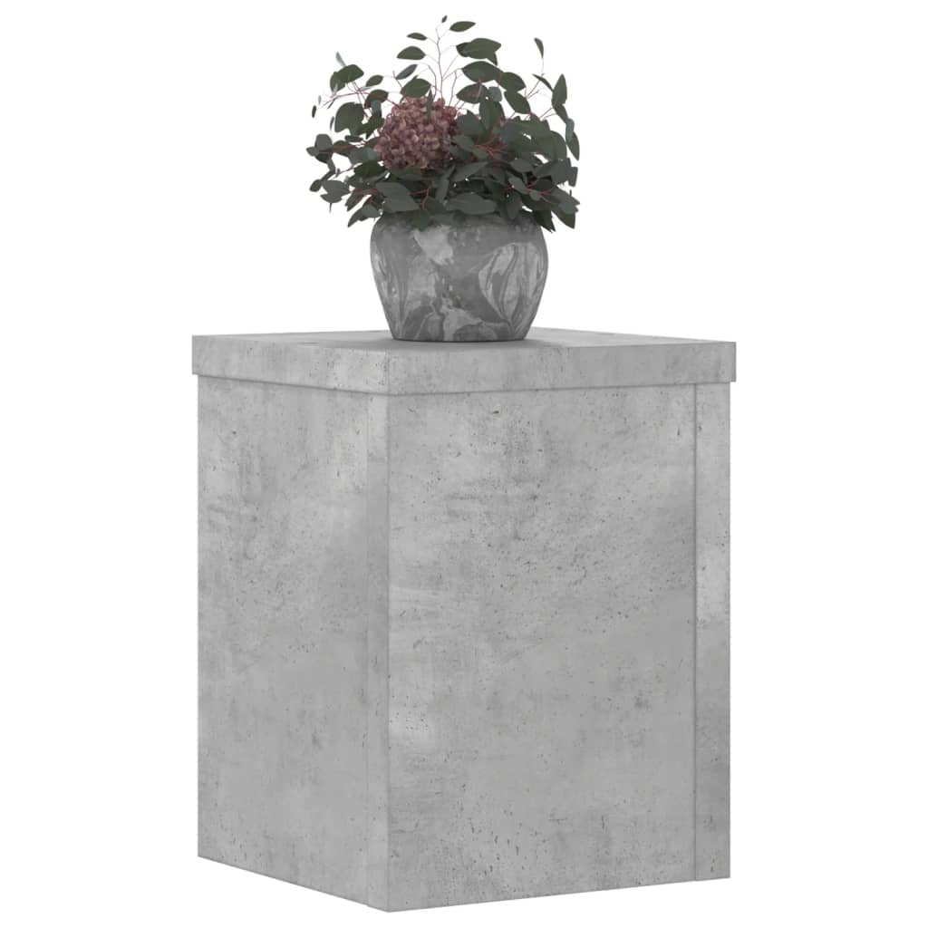 vidaXL Soportes de plantas 2 uds madera gris hormigón 15x15x20 cm