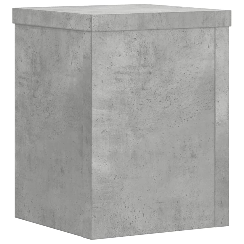 vidaXL Soportes de plantas 2 uds madera gris hormigón 15x15x20 cm