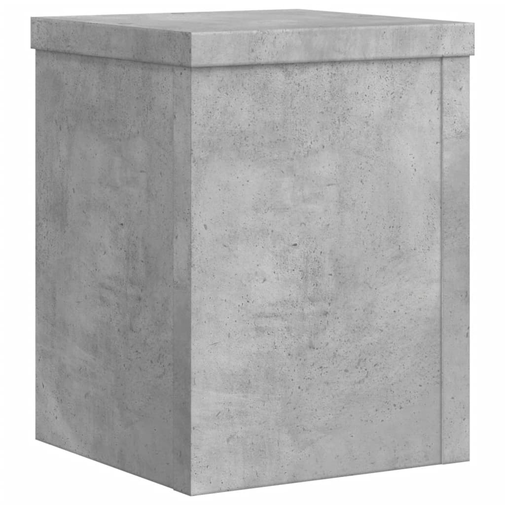 vidaXL Soportes de plantas 2 uds madera gris hormigón 15x15x20 cm