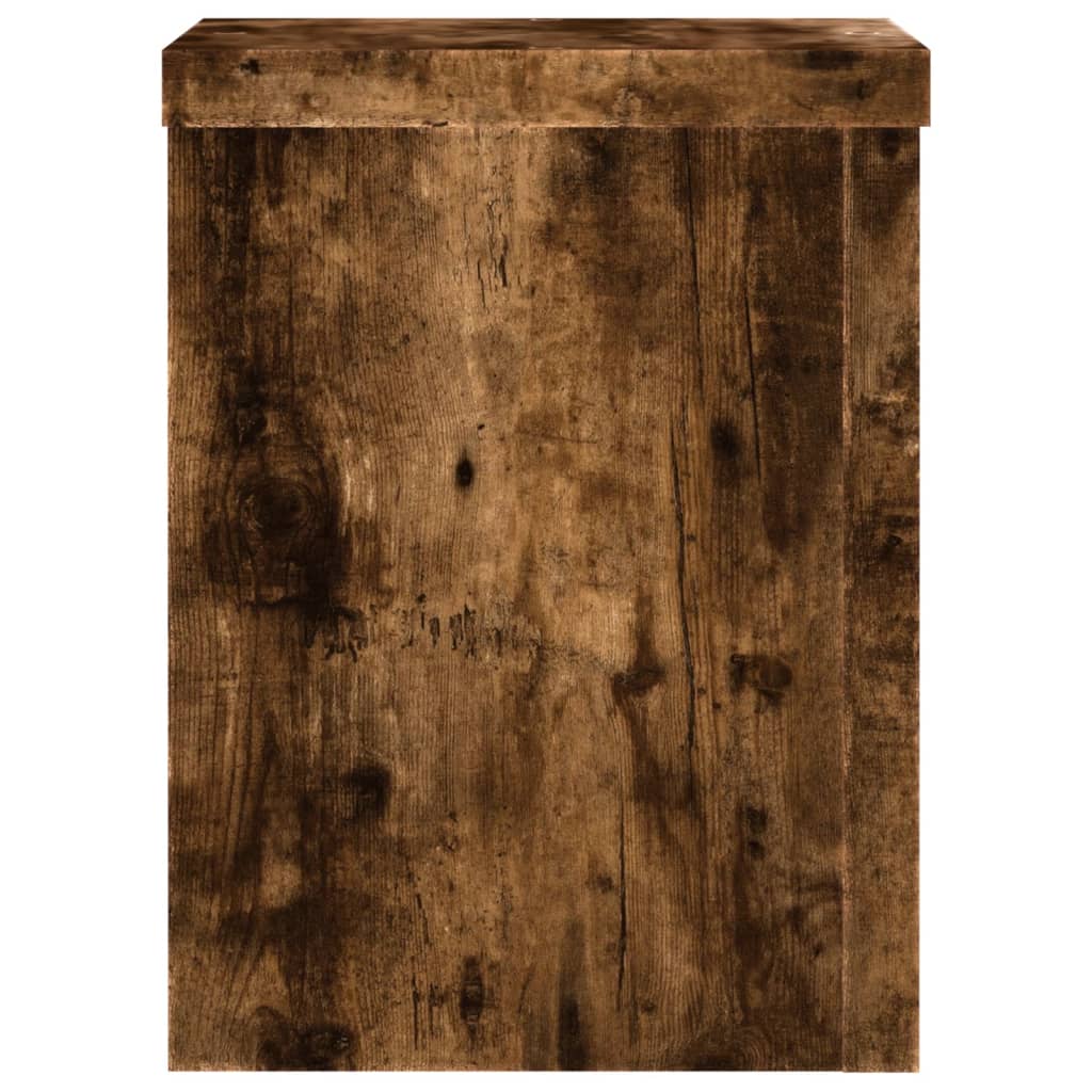 vidaXL Soportes de plantas 2 uds madera roble ahumado 15x15x20 cm