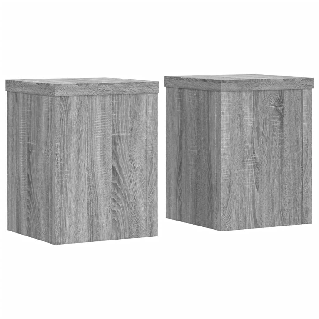 vidaXL Soportes de plantas 2 uds madera gris Sonoma 15x15x20 cm