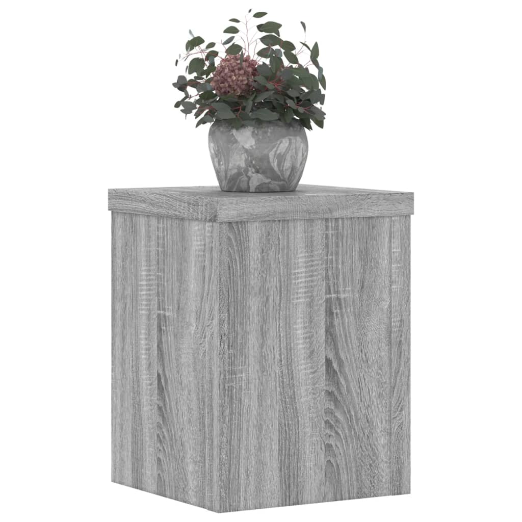 vidaXL Soportes de plantas 2 uds madera gris Sonoma 15x15x20 cm