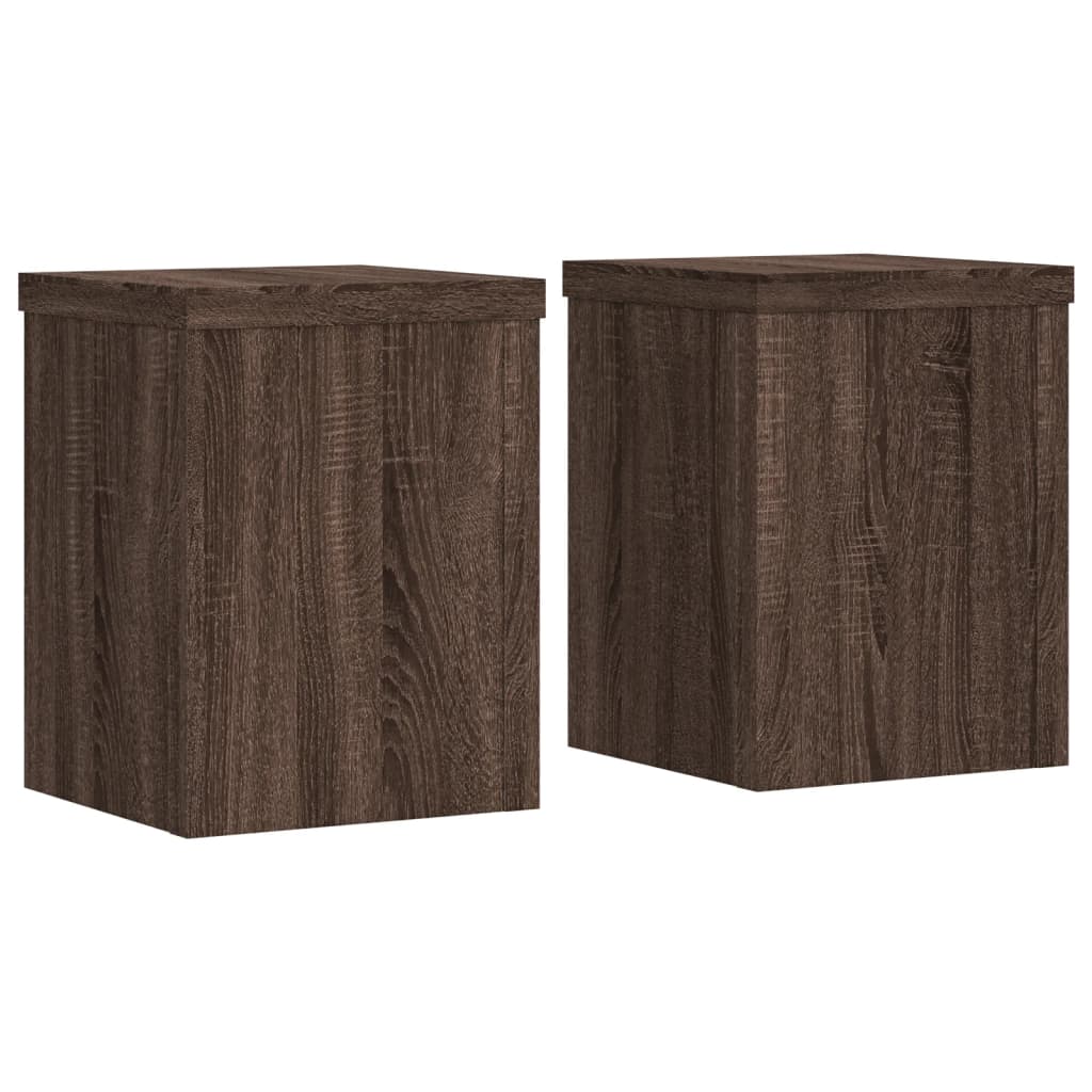 vidaXL Soportes de plantas 2 uds madera marrón roble 15x15x20 cm