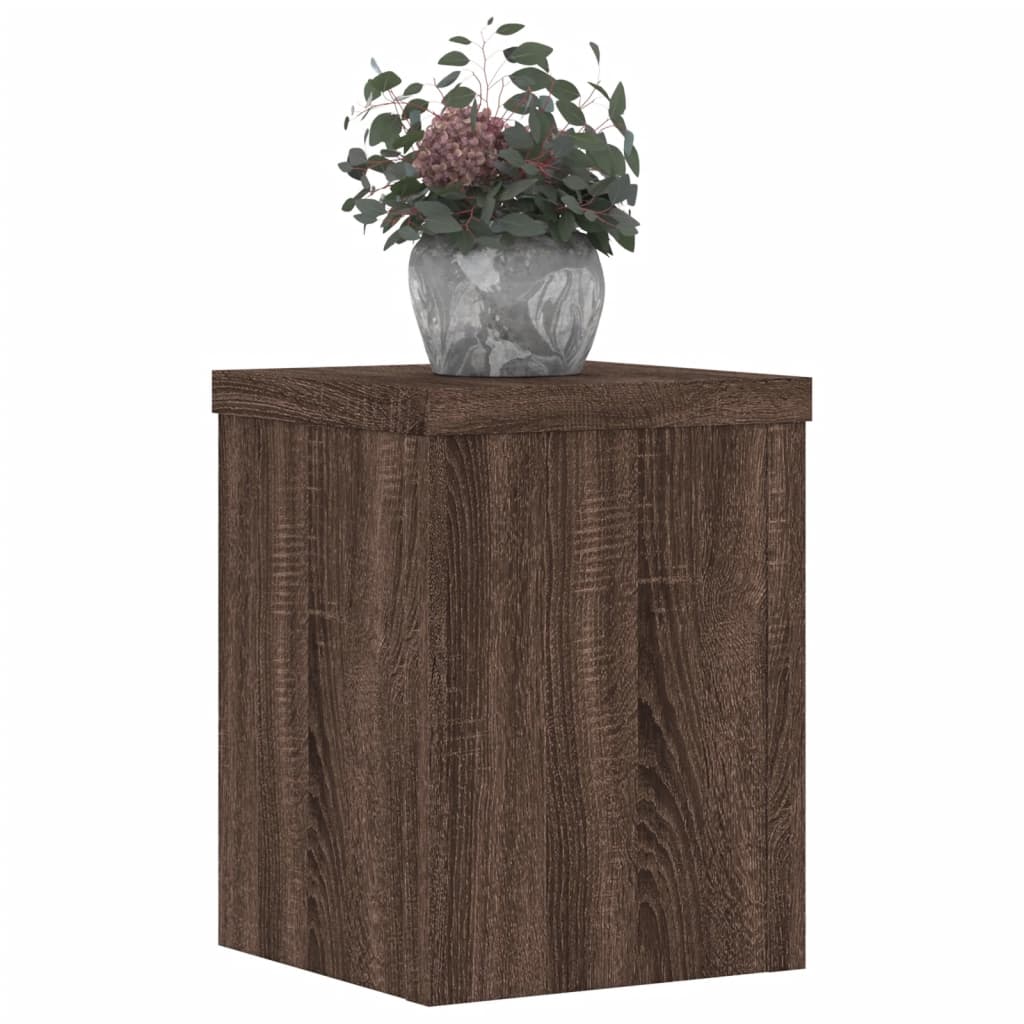 vidaXL Soportes de plantas 2 uds madera marrón roble 15x15x20 cm