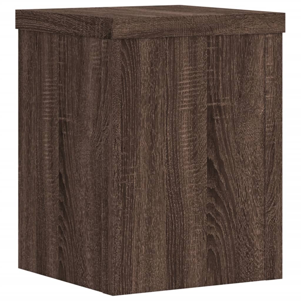 vidaXL Soportes de plantas 2 uds madera marrón roble 15x15x20 cm