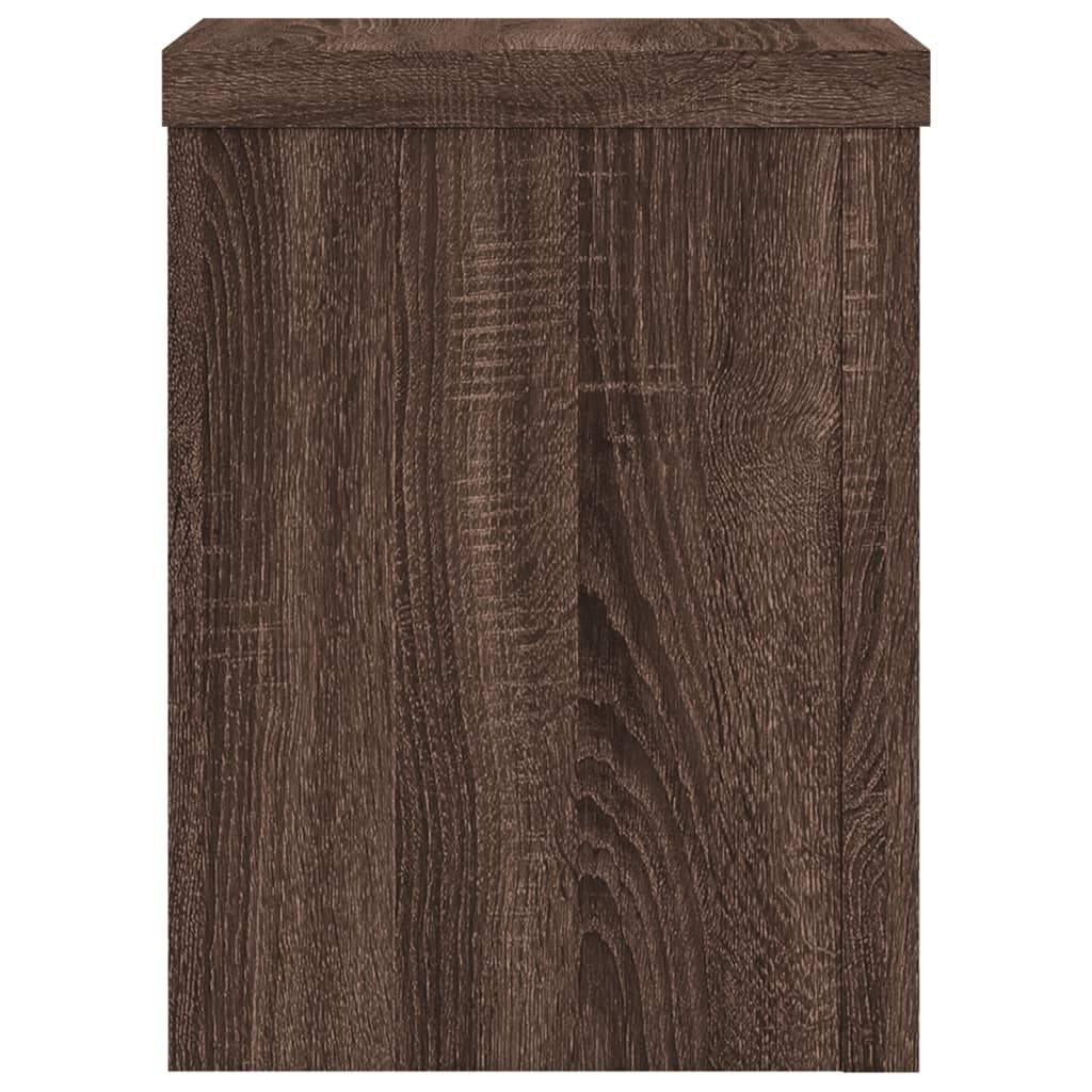 vidaXL Soportes de plantas 2 uds madera marrón roble 15x15x20 cm