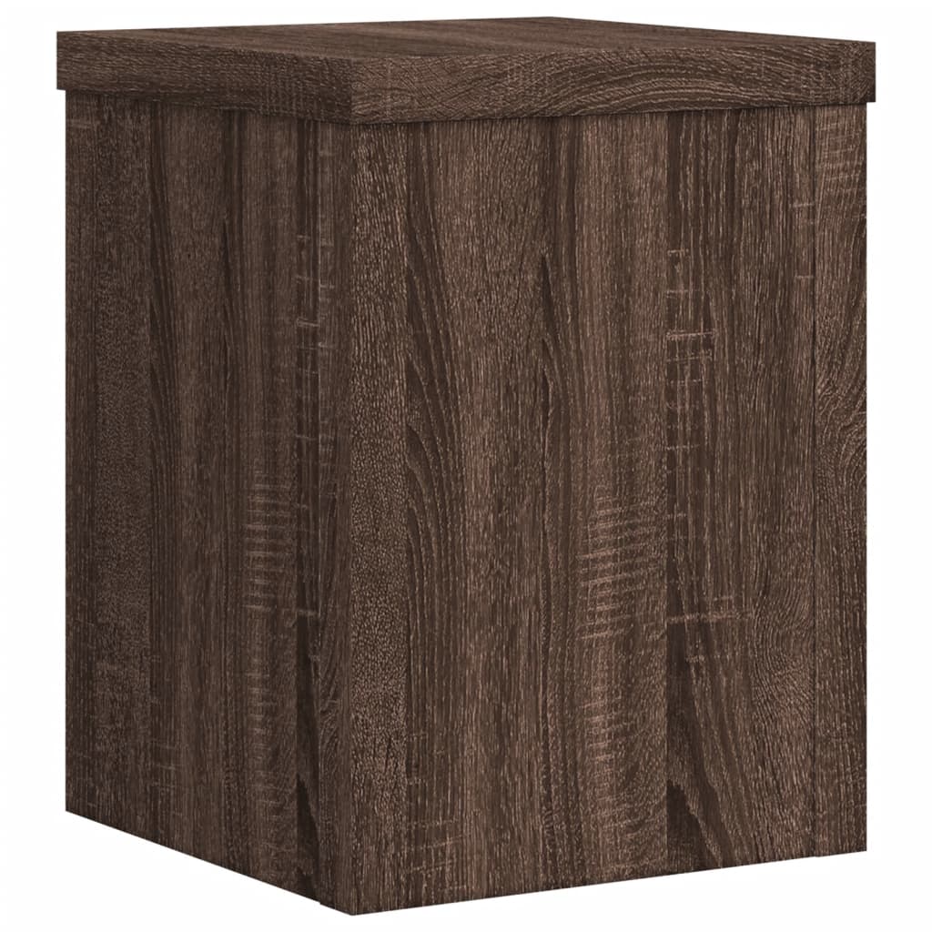 vidaXL Soportes de plantas 2 uds madera marrón roble 15x15x20 cm