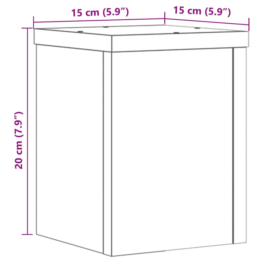 vidaXL Soportes de plantas 2 uds madera marrón roble 15x15x20 cm