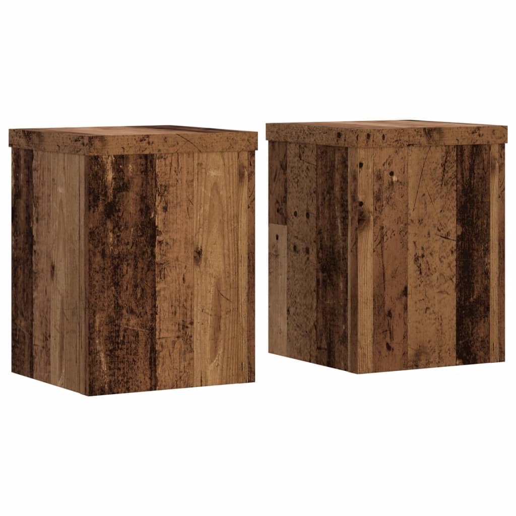 vidaXL Soportes de plantas 2 uds madera roble envejecido 15x15x20 cm