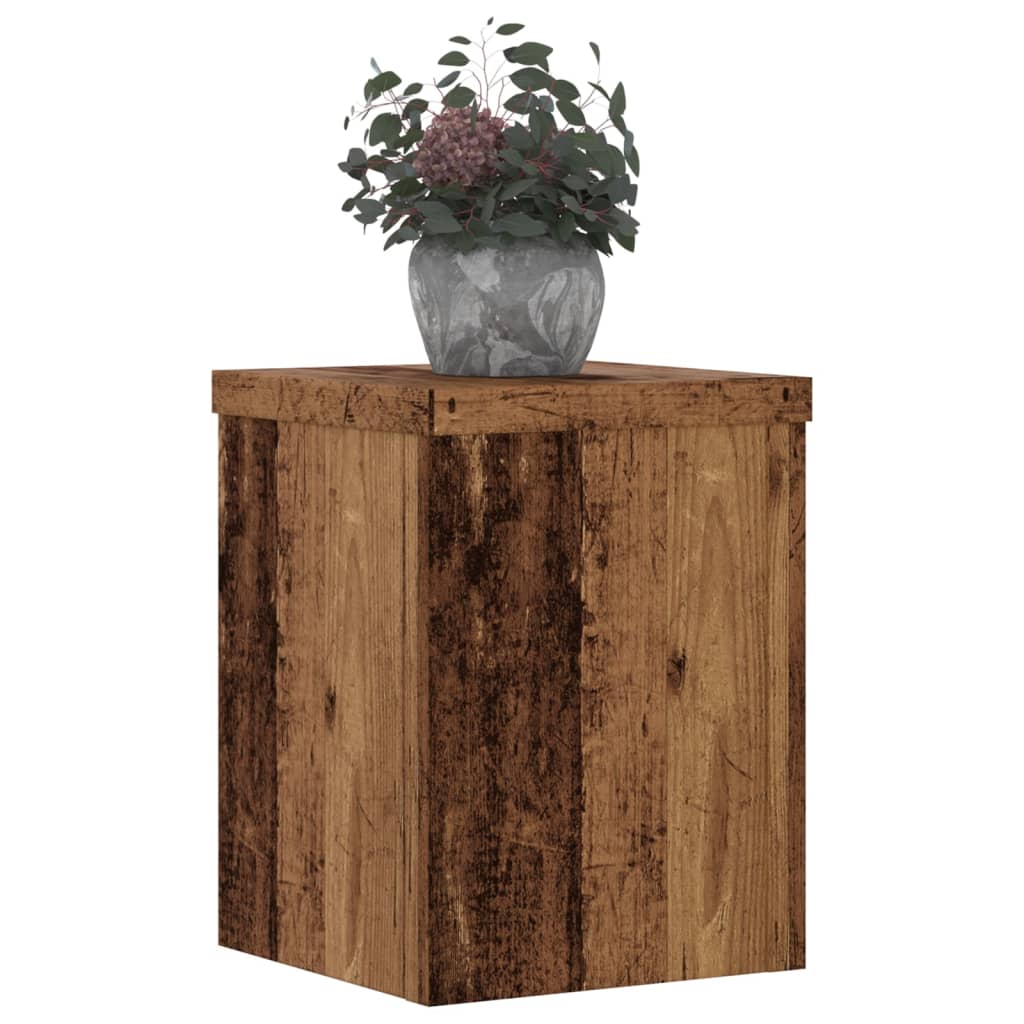 vidaXL Soportes de plantas 2 uds madera roble envejecido 15x15x20 cm