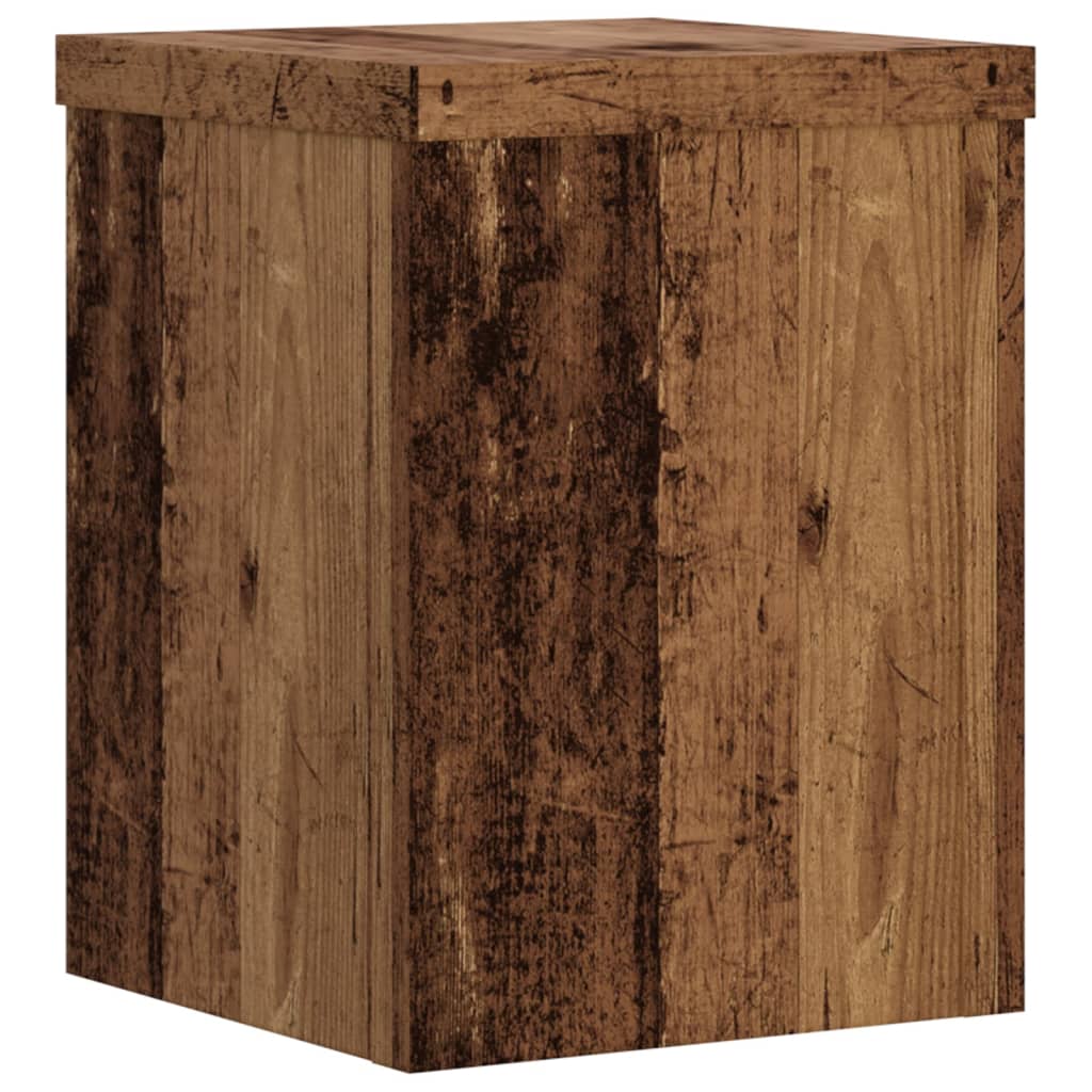 vidaXL Soportes de plantas 2 uds madera roble envejecido 15x15x20 cm