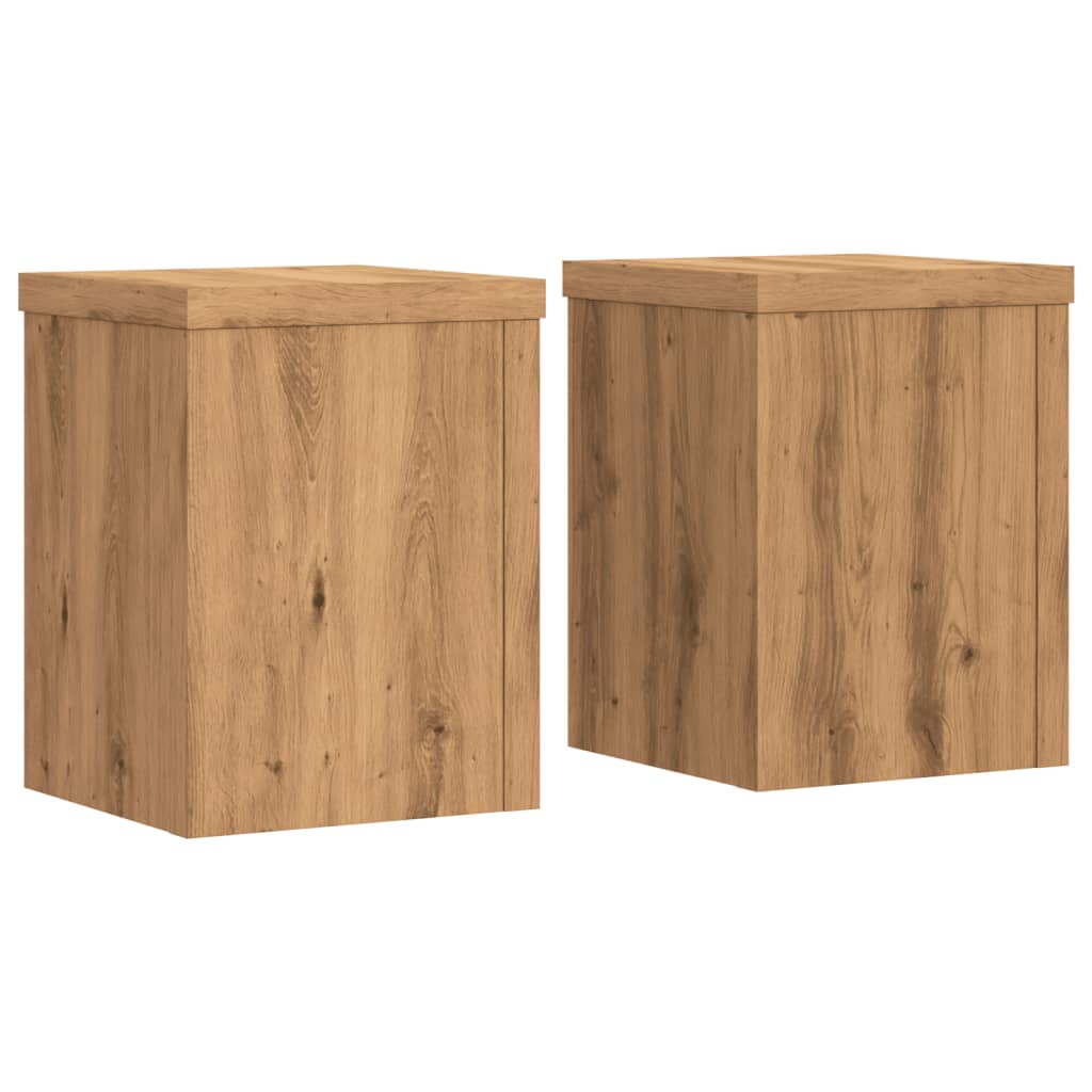 vidaXL Soportes de plantas 2 uds madera roble artisian 15x15x20 cm