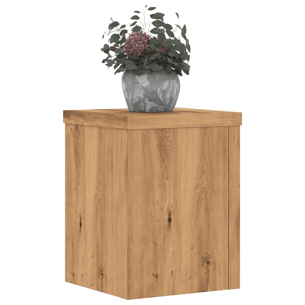 vidaXL Soportes de plantas 2 uds madera roble artisian 15x15x20 cm